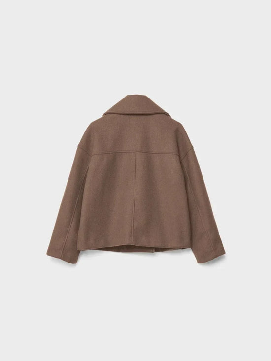 Cropped Double-Breasted Wool Jacket